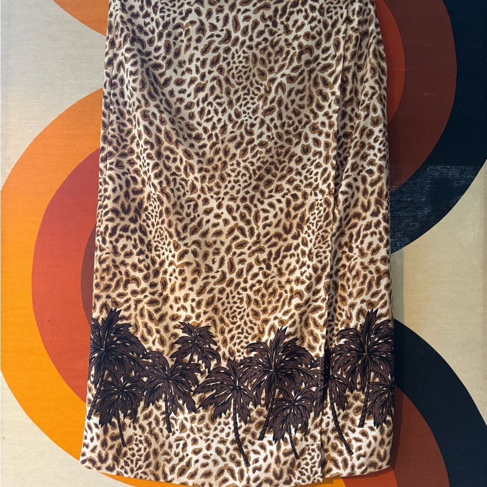 Vintage Leopard faux wrap skirt